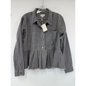 Mud Pie BANKS JACKET GRAY CORDUROY Women’s Large NWT